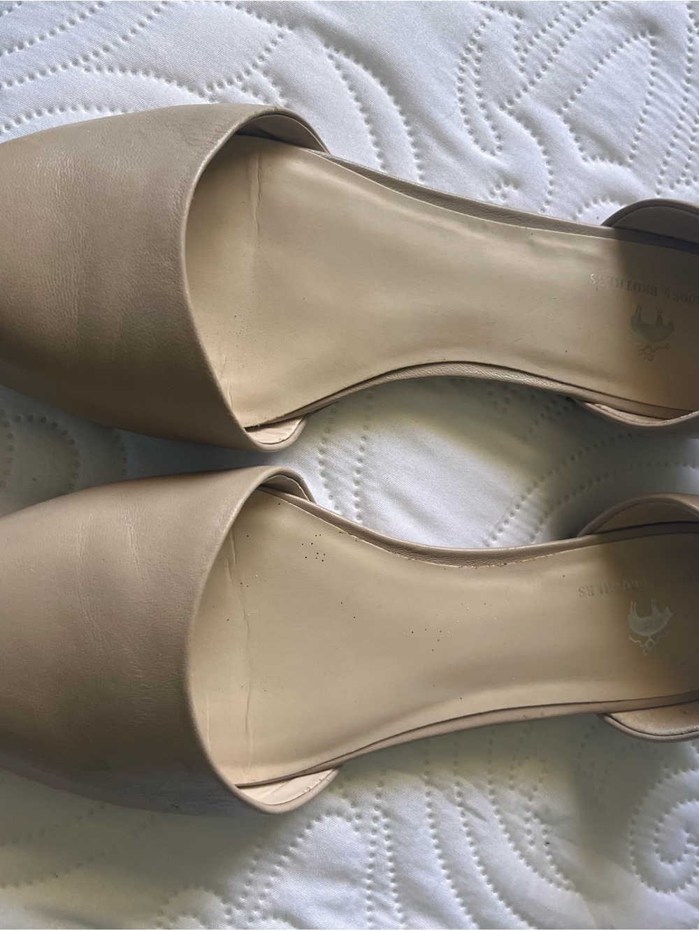 Brooks Brothers Beige Open-Front Leather Mules
